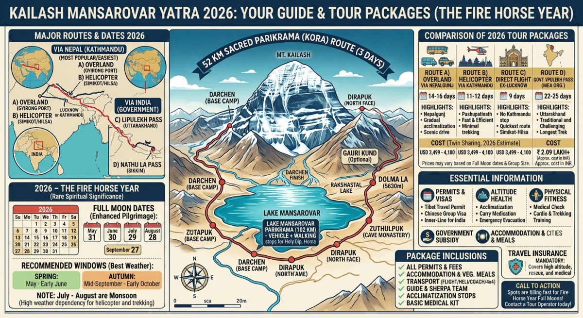 Kailash Mansarovar Yatra 2026 Tour Packages